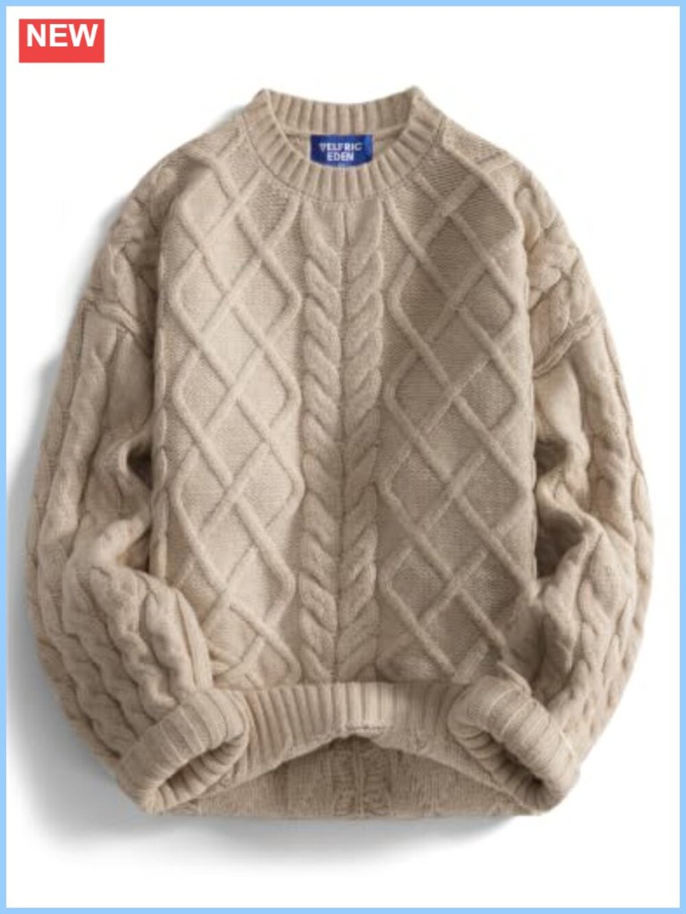 Aelfric Eden Oversized Cable Knit Sweater Crewneck Pullover